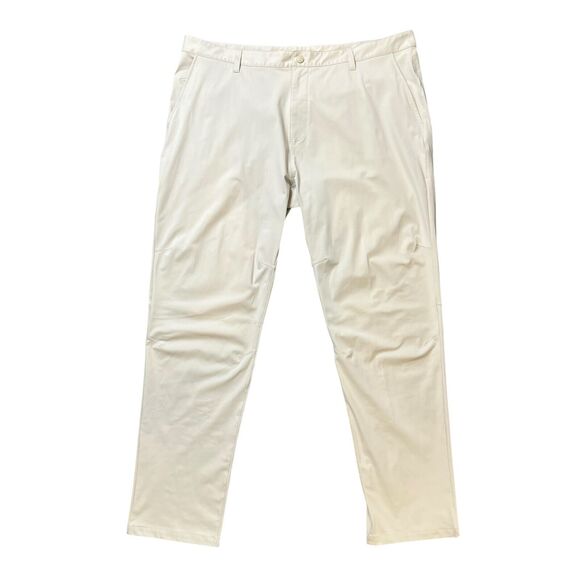 Rhone Pants Mens 41 Ivory Commuter Travel Classic Performance Snap Closure - Picture 1 of 14